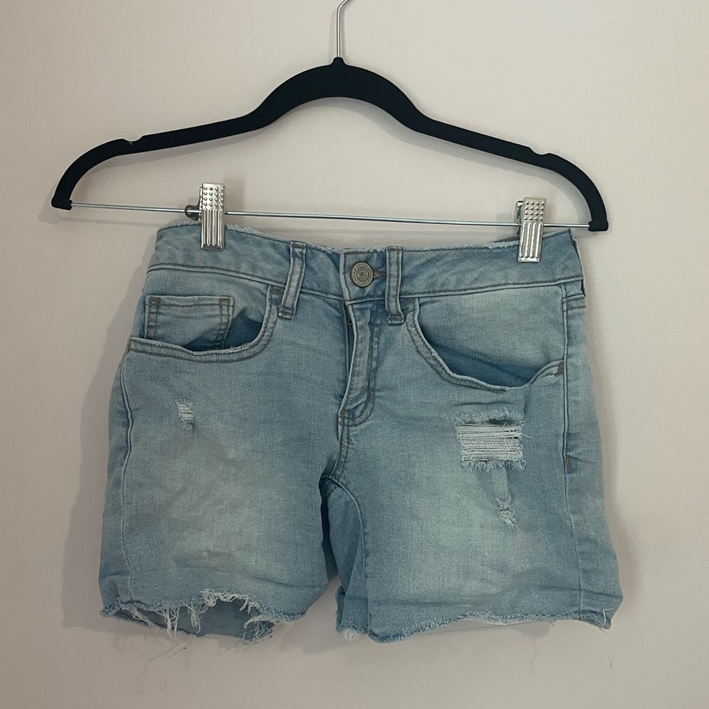 Authentic American Heritage Light Wash Jean Shortie Shorts